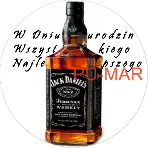 Opłatek na tort Urodziny Jack Daniels Whisky Drink Kieliszek Tekst Gratis na Arena.pl
