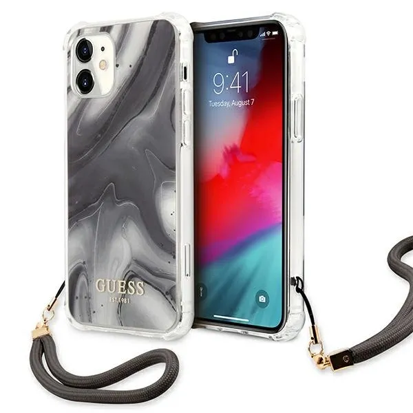 Etui Guess Marble Collection na iPhone 12 mini - szare zdjęcie 1