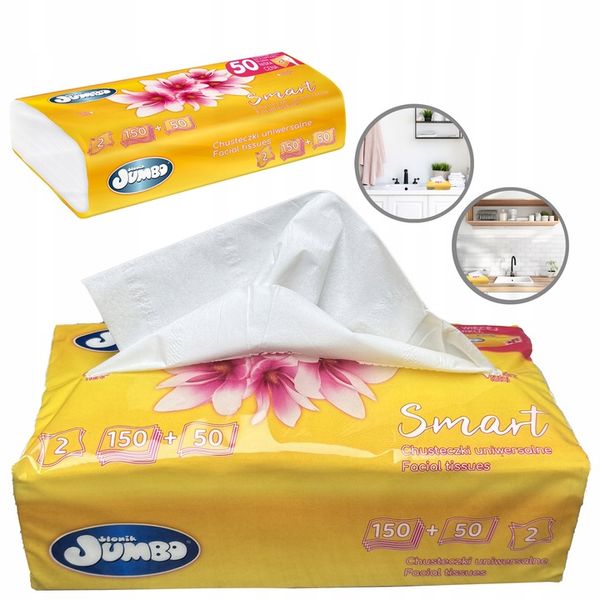 5000 szt. Wyciągane Chusteczki higieniczne Słonik Jumbo SMART 25x200 Karton zdjęcie 3