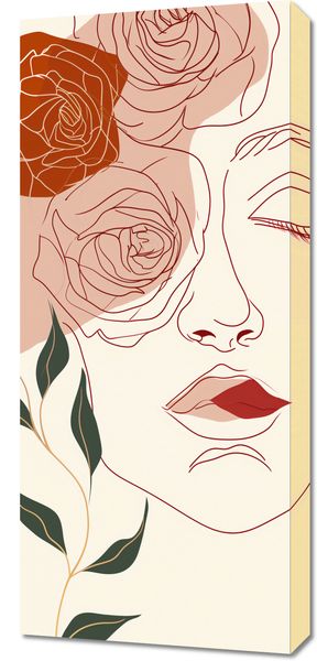 Obraz 40x90cm Beż i Twarz zdjęcie 1