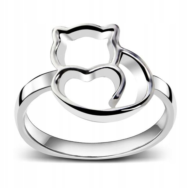 SREBRNY PIERŚCIONEK KOT KOTEK KOCIARY KOTKIEM 925 zdjęcie 1