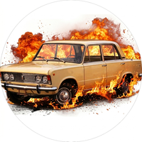 Opłatek na tort  Urodziny Duży Fiat 125p Samochód Auto