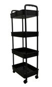 Regał wózek łazienkowy 100 czarny mobilny kuchnia organizer z blokadą