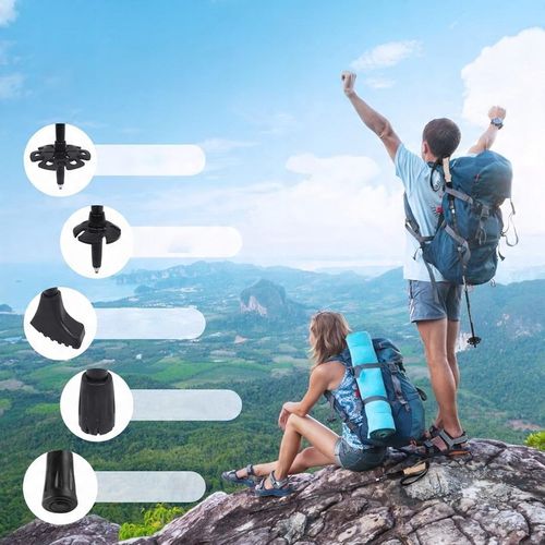 KIJE TREKKINGOWE SKŁADANE KIJKI W GÓRY DO TURYSTYCZNE REGULOWANE ALUMINIOWE na Arena.pl