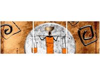 90X30CM AFRYKAŃSKI MEDALION TRÓJ OBRAZ