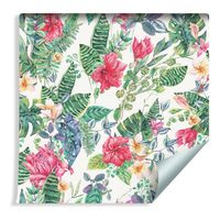 Tapeta w Rolce Tropikalne Liście i Kwiaty Natura Rośliny