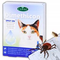PREPARAT NA PCHŁY I KLESZCZE DLA KOTA NA PÓŁ ROKU KROPLE 6 SZT DIMETHICON