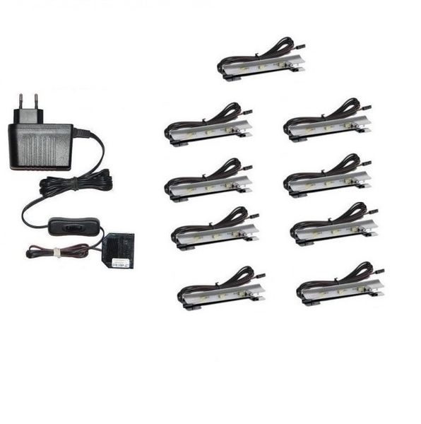 KLIPS LED OŚWIETLENIE SZKLANYCH PÓŁEK ZESTAW ZK-9 zdjęcie 1