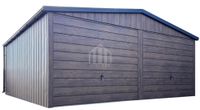 Garaż blaszany 6x6m brama uchylna drewnopodobny rynny dwuspadowy SO169
