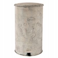 Kosz na śmieci metalowy Clayre & Eef 1,2 l biały