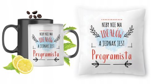 Dla Programisty Zestaw Kubek Magiczny + Poduszka Z Nadrukiem Ze Zdjęciem na Arena.pl