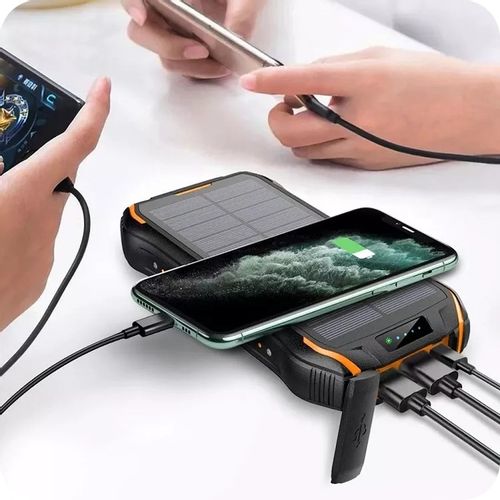 SOLARNY POWER BANK 26800mAh 2xUSB LATARKA INDUKCJA na Arena.pl
