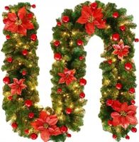 GIRLANDA ŚWIĄTECZNA Gęsta Z LAMPKAMI LED 270 cm Bombki Kwiat JAKOŚĆ PREMIUM