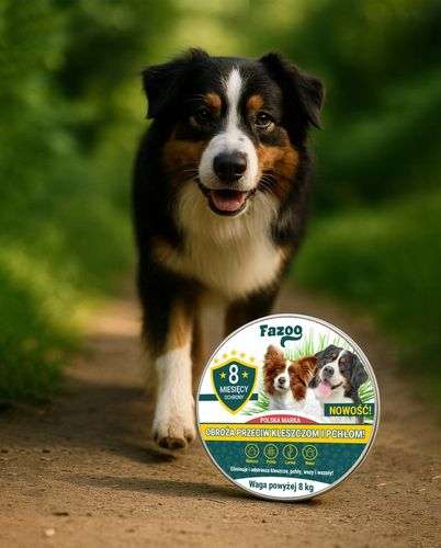 OBROŻA NA KLESZCZE i Pchły dla Dużego Psa Antykleszczowa 8 Miesięcy Fazoo na Arena.pl