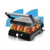 GRILL ELEKTRYCZNY OPIEKACZ TOSTER DO KANAPEK PANINI ROZKŁADANY MOCNY 2200W