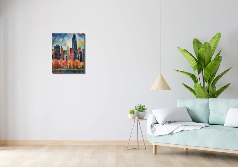 Obraz 40x50cm Panorama Malowniczego Miasta zdjęcie 2