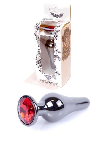 Plug-Jewellery Dark Silver BUTT PLUG- Red na Arena.pl