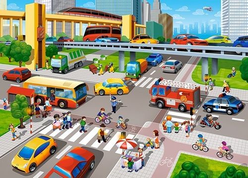 Castor Puzzle 60 elementów - Miejski pośpiech na Arena.pl