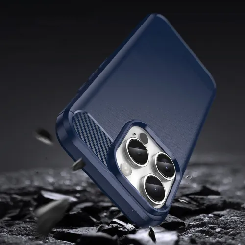 etui silikonowe carbon case do iphone 16 pro - niebieskie na Arena.pl