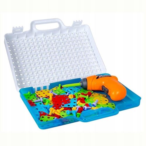 Klocki konstrukcyjne w walizce + wkrętarka 151 el. na Arena.pl