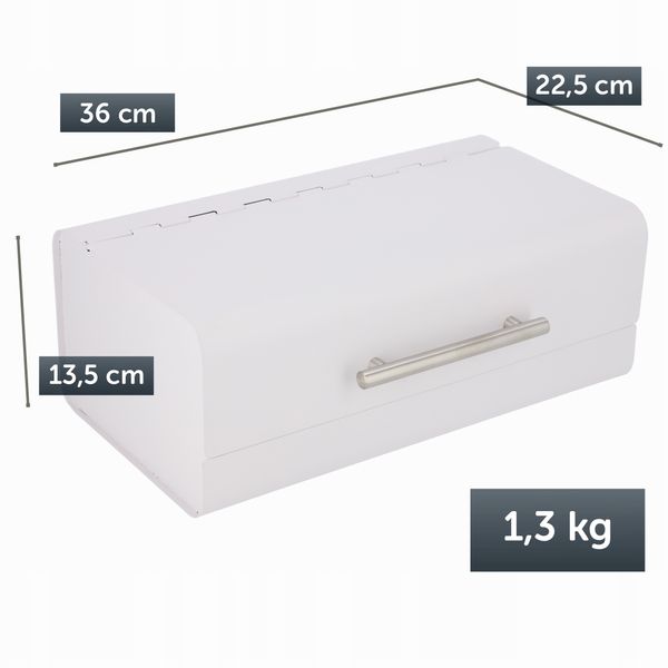 CHLEBAK POJEMNIK NA CHLEB PIECZYWO STALOWY BIAŁY zdjęcie 4