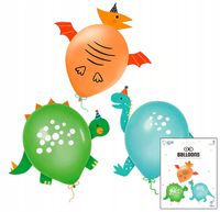 ZESTAW BALONÓW DINOZAURY DINO NA PRZYJĘCIE URODZINOWE ITP 3SZT
