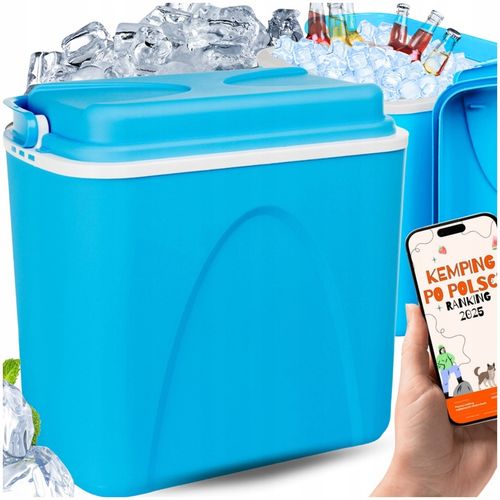 LODÓWKA TURYSTYCZNA 24L na WKŁADY MROŻĄCE niebieska do AUTA kampera PODRÓŻY na Arena.pl