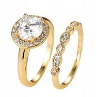 Złote OBRĄCZKI ŚLUBNE STAL Para POZŁACANE r.17/19