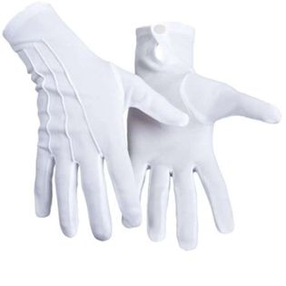 Rękawiczki "Święty Mikołaj, krótkie", KRASZEK, białe
