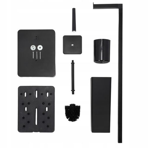 STOJAK NA PAPIER TOALETOWY CZARNY Z POJEMNIKIEM NA SZCZOTKĘ 2W1 na Arena.pl