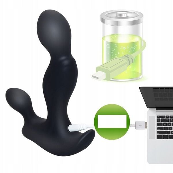 MASAŻER PROSTATY WIBRATOR KOREK ANALNY 3w1 USB zdjęcie 2