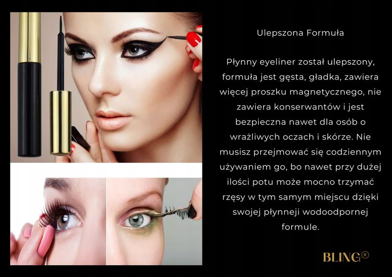 RZĘSY MAGNETYCZNE 3X DŁUGIE + PĘSETA + EYELINER A+ zdjęcie 6