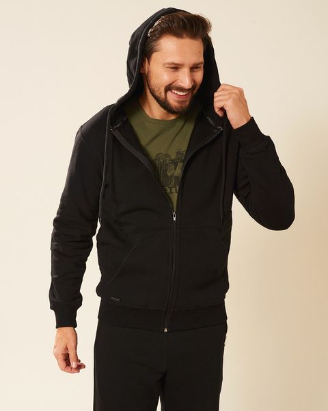 Bluza męska z kapturem czarna Ludwik Rozmiar - S zdjęcie 3