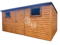 Domek Ogrodowy - Schowek - 5x3 - 2x okno PCV - Jasny orzech TKD78