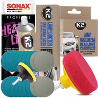 ZESTAW K2 DO ODNOWY REGENERACJI POLERKI REFLEKTORÓW LAMP AUTA PASTA