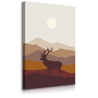 Obraz Do Salonu Jeleń Rykowisko Góry Krajobraz Styl Boho 70cm x 100cm