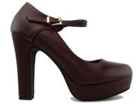 Brązowe szpilki na platformie z paskiem 36