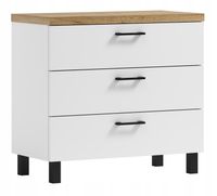 Szafka łazienkowa pod umywalkę ROMA 80 z szufladami biały/dąb (W3)
