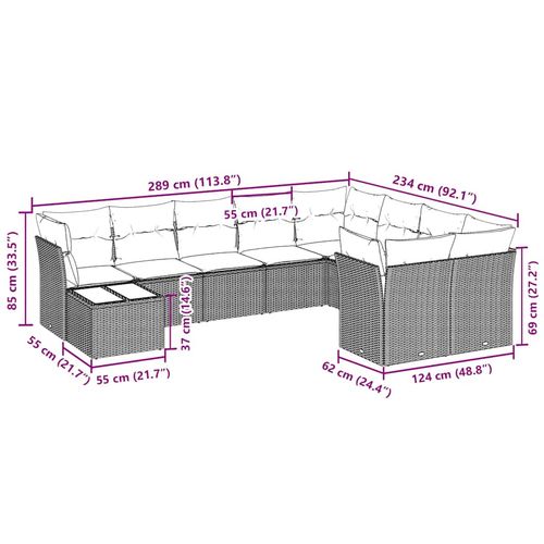 10-cz. zestaw wypoczynkowy do ogrodu, z poduszkami, jasnoszary na Arena.pl