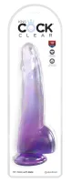 king cock clear fioletowy model 25 cm z przyssawką i anatomiczną bazą