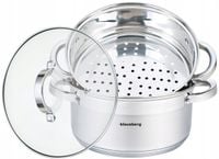 GARNEK 4 L Garnki do GOTOWANIA na PARZE Parowar 22cm INDUKCJA GAZ
