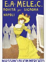Plakat 75x100cm E. &amp; A. Mele &amp; C, Cappiello Vintage do Salonu