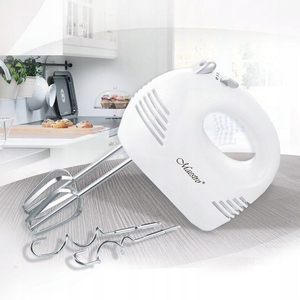 MIKSER RĘCZNY ROBOT KUCHENNY 5 PRĘDKOŚCI + 4 KOŃCÓWKI HAKI TRZEPACZKI 200W zdjęcie 3