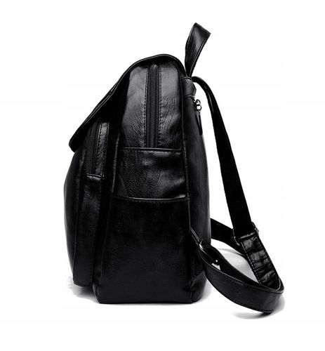 Skórzany Plecak Damski Szkoły Pracy Miejski Czarny na Arena.pl