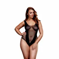 baci body jacquard fishnet v queen size - elastyczna siateczka xl
