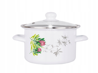 Garnek emaliowany Emalia Pleszew Protea 22 cm 4,8L biały indukcja gaz