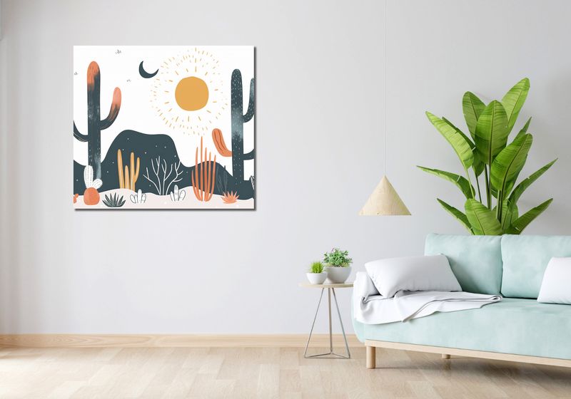 Obraz 100x90cm Kaktusy Przy Dniu zdjęcie 2