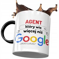 Kubek Czarny Dla Agenta Wie Więcej Niż Google Z Nadrukiem Ze Zdjęciem