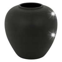 WAZON CERAMICZNY CZARNY KULA NA KWIATY BUKIETY 22 cm NOWOCZESNY