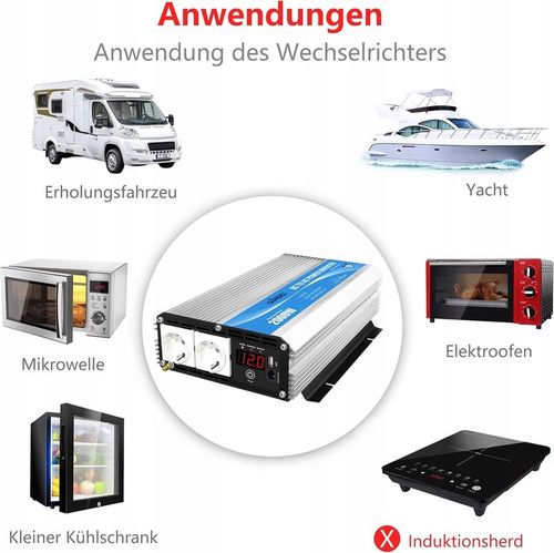 Giandel Przetwornica sinusoidalna 2000 W, Dc 12 V na Arena.pl